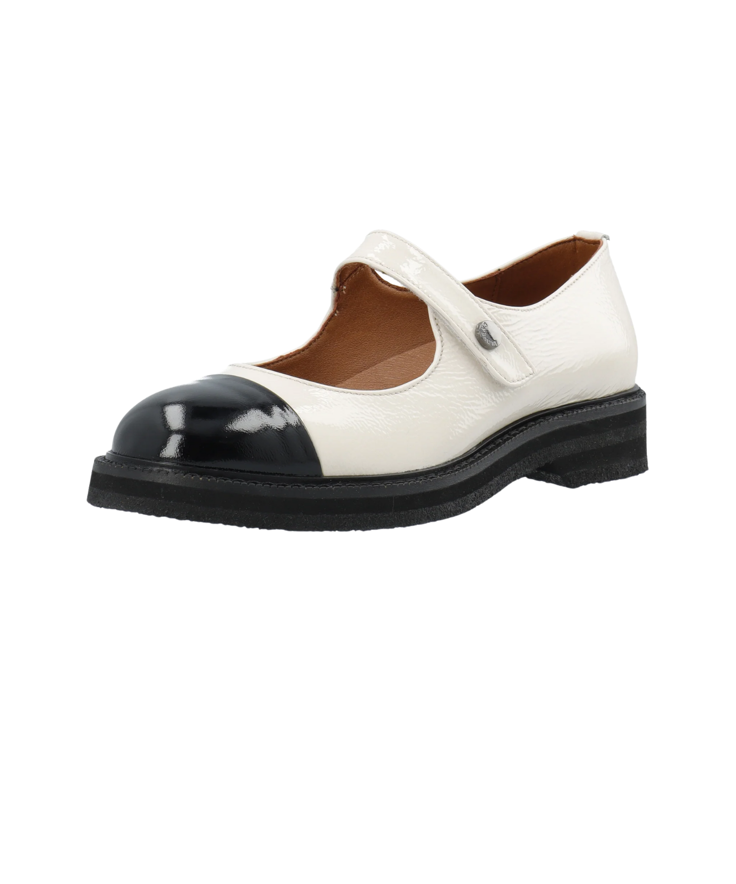 Cashott - Hvid loafers med sort spids