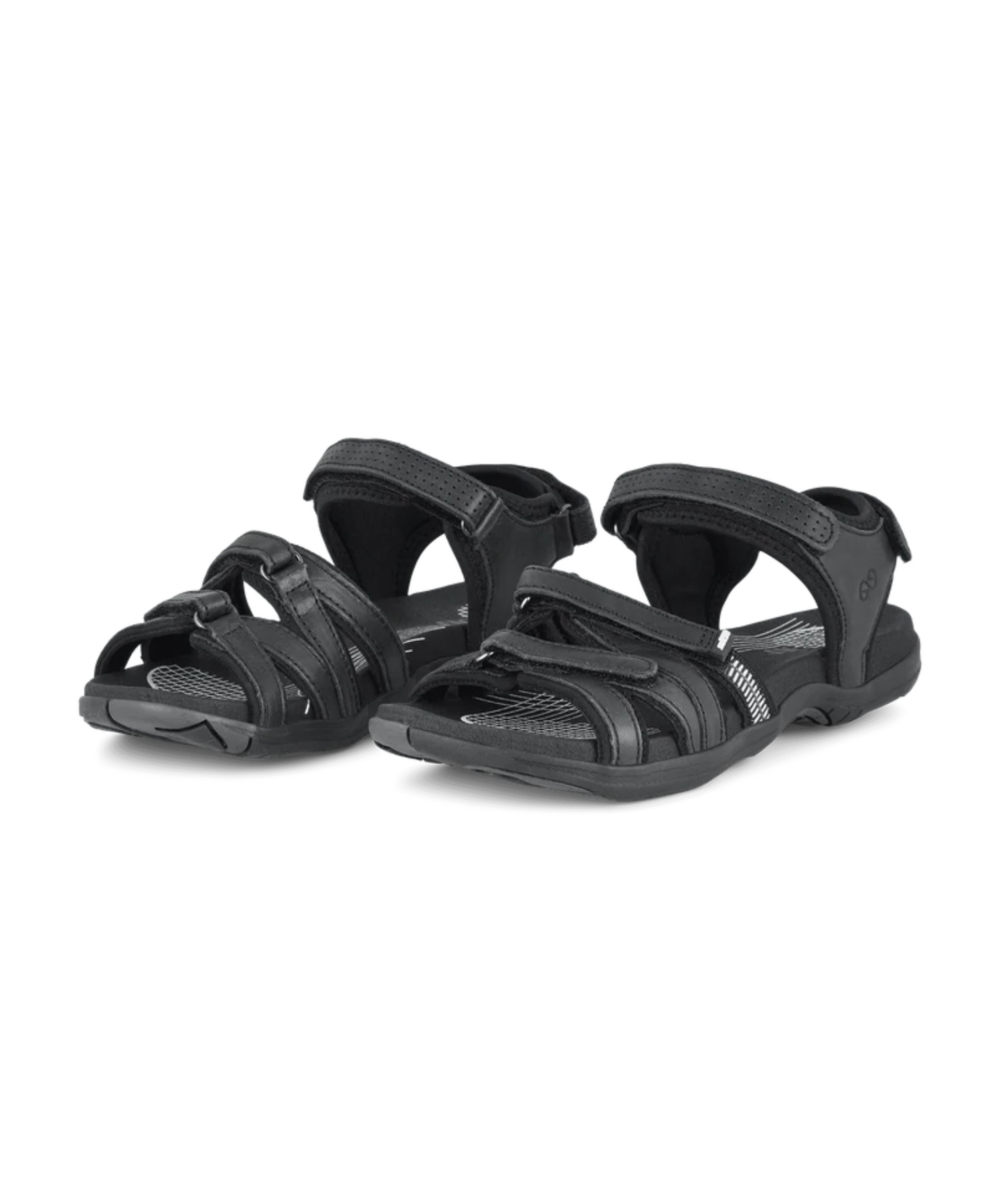 Green Comfort - Sort sandal med Velcro