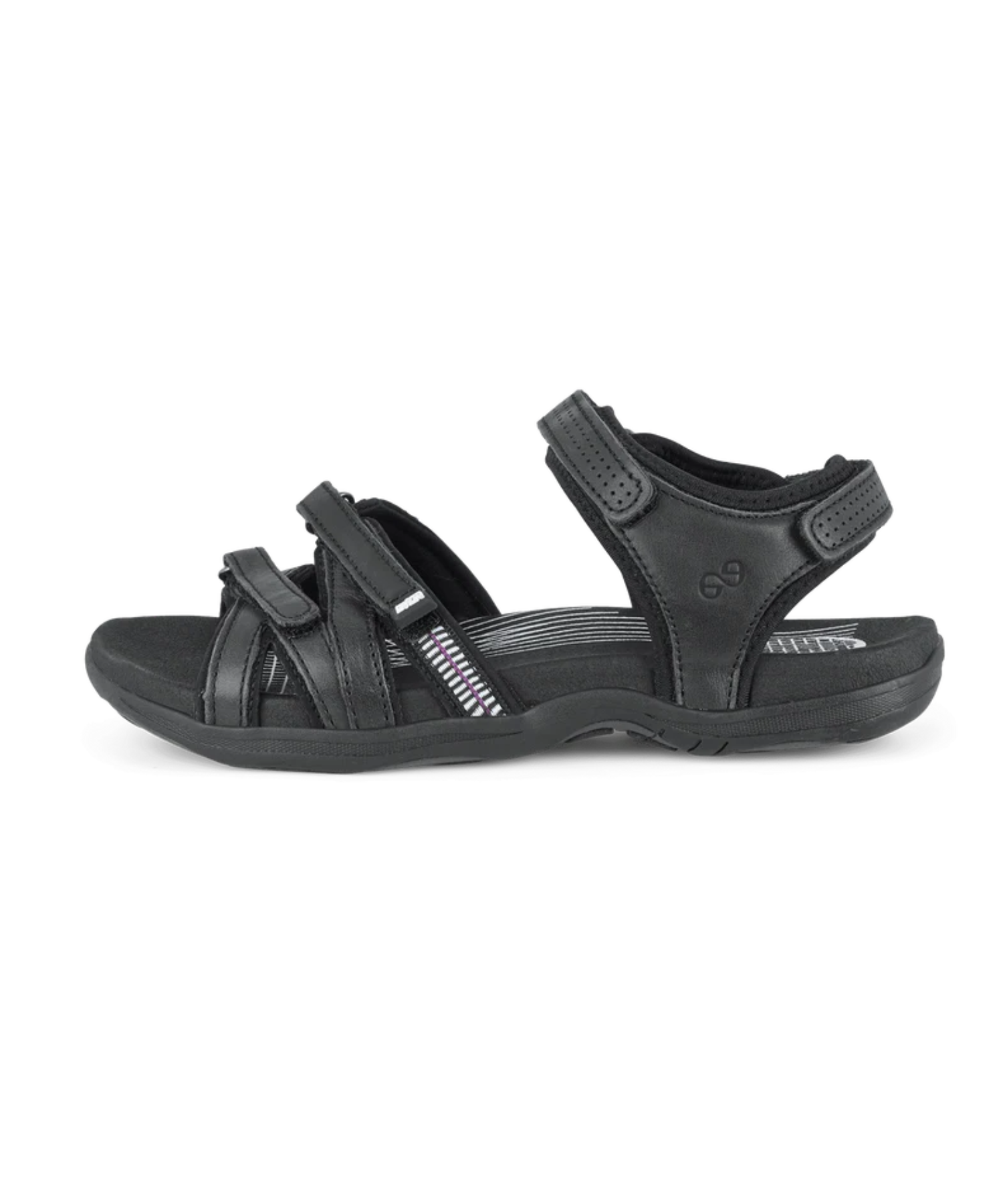 Green Comfort - Sort sandal med Velcro