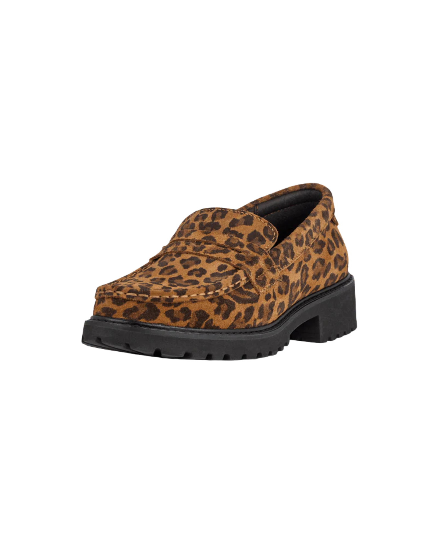 Green comfort - Dame loafers i leopard