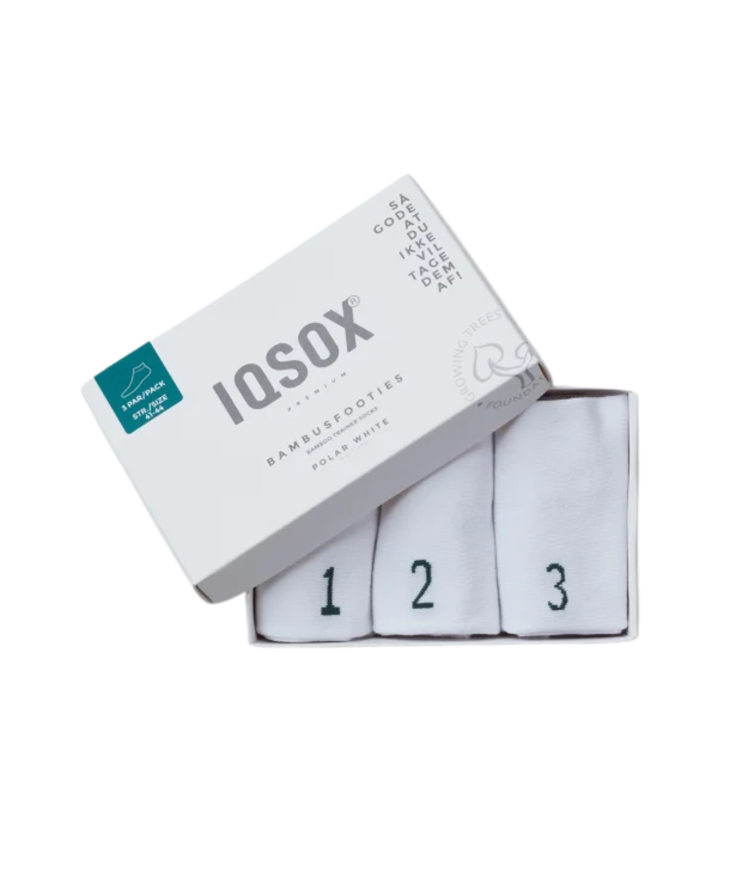 IQSOX - Hvide bambus footies til damer og herre