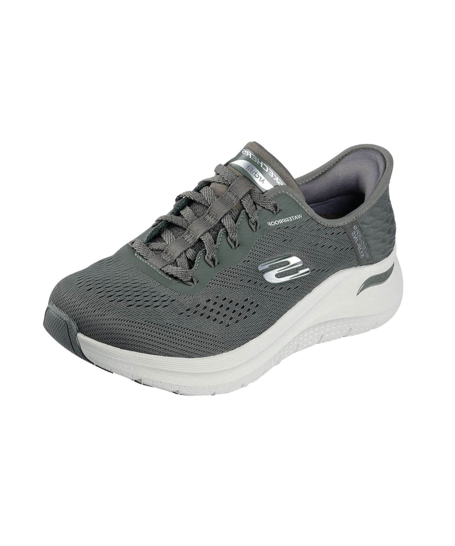 Skechers - Waterproof olive damesneakers
