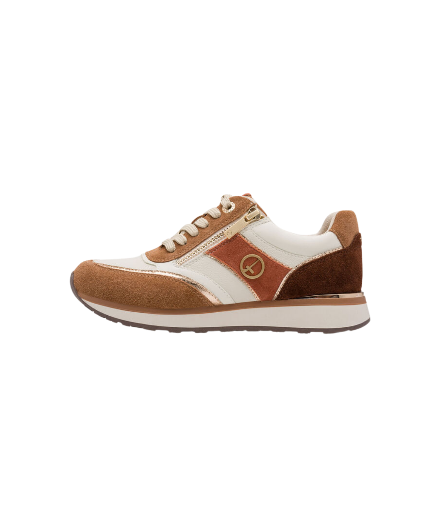 Tamaris - Lys/brun damesneakers
