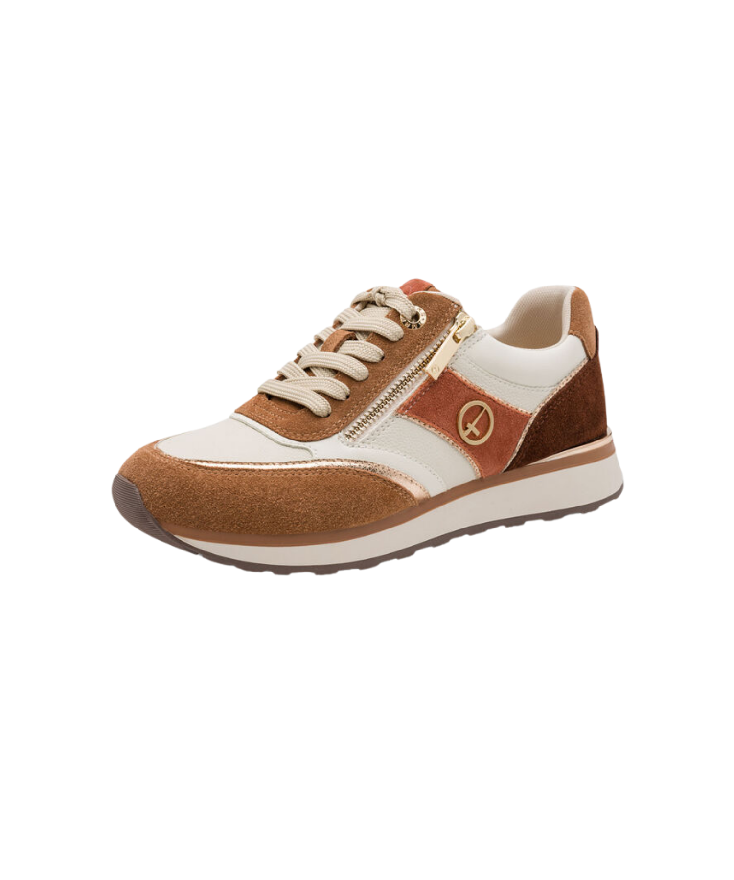 Tamaris - Lys/brun damesneakers