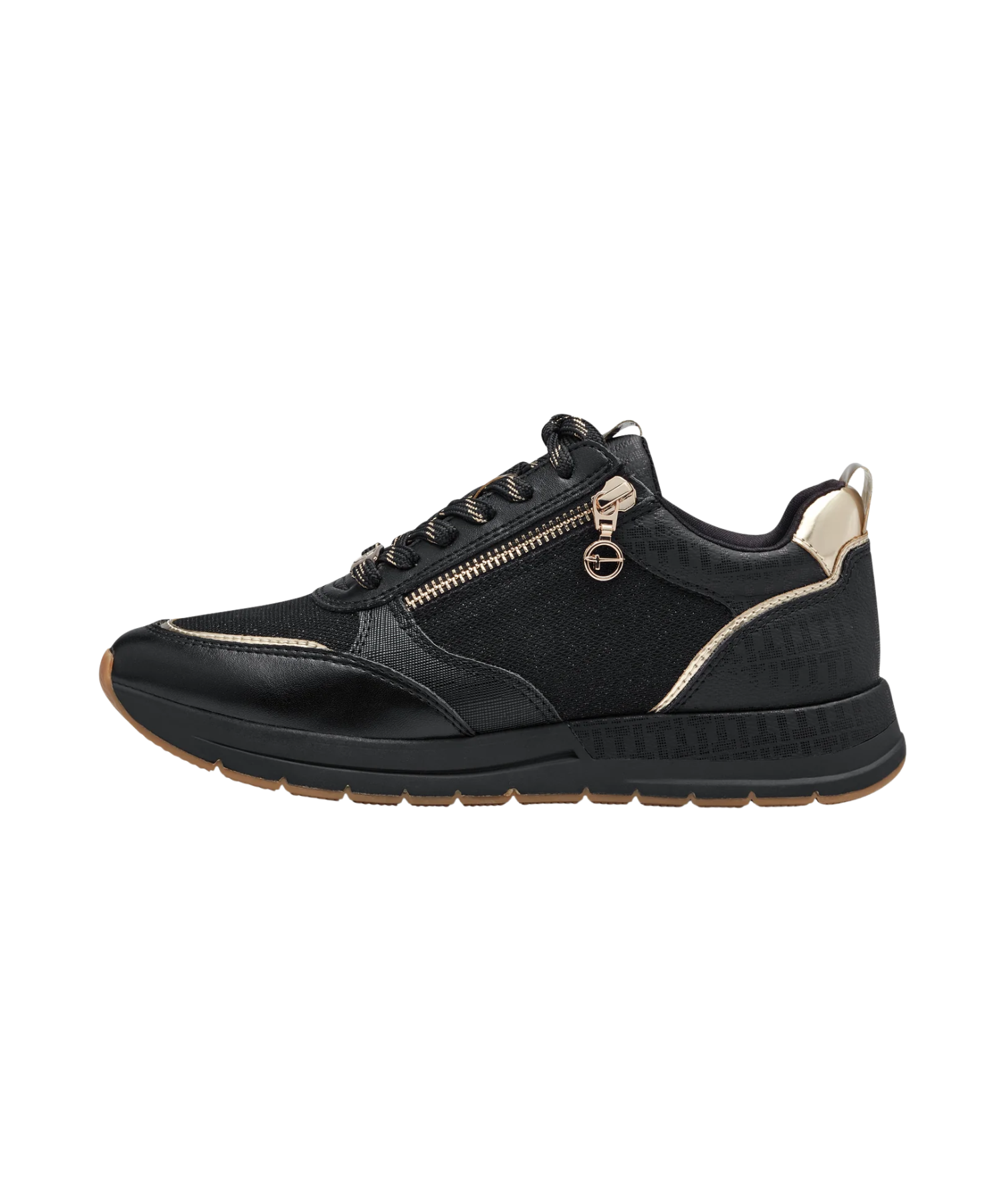 Tamaris - Sort/guld sneakers
