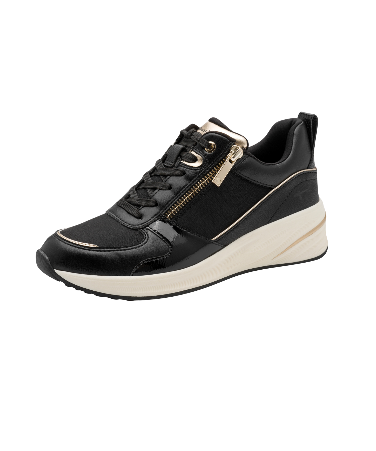 Tamaris - Sort/guld damesneakers