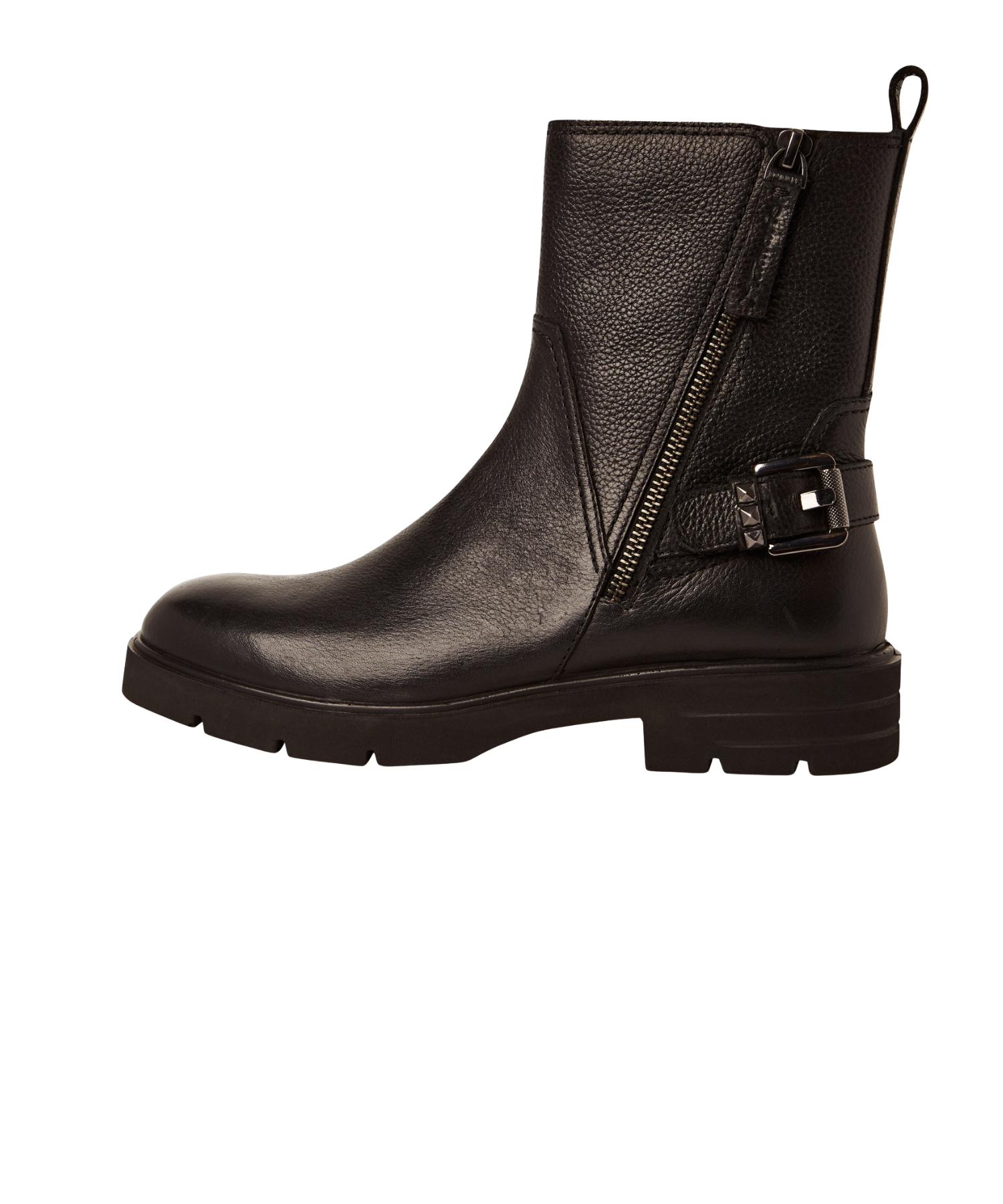 Tamaris - Kort sort læder dame støvle