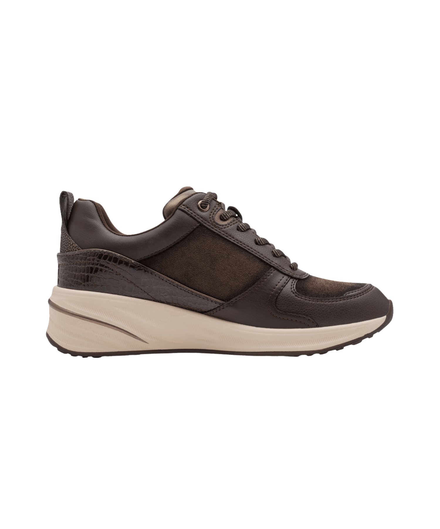 Tamaris - Dame sneakers brun med hæl