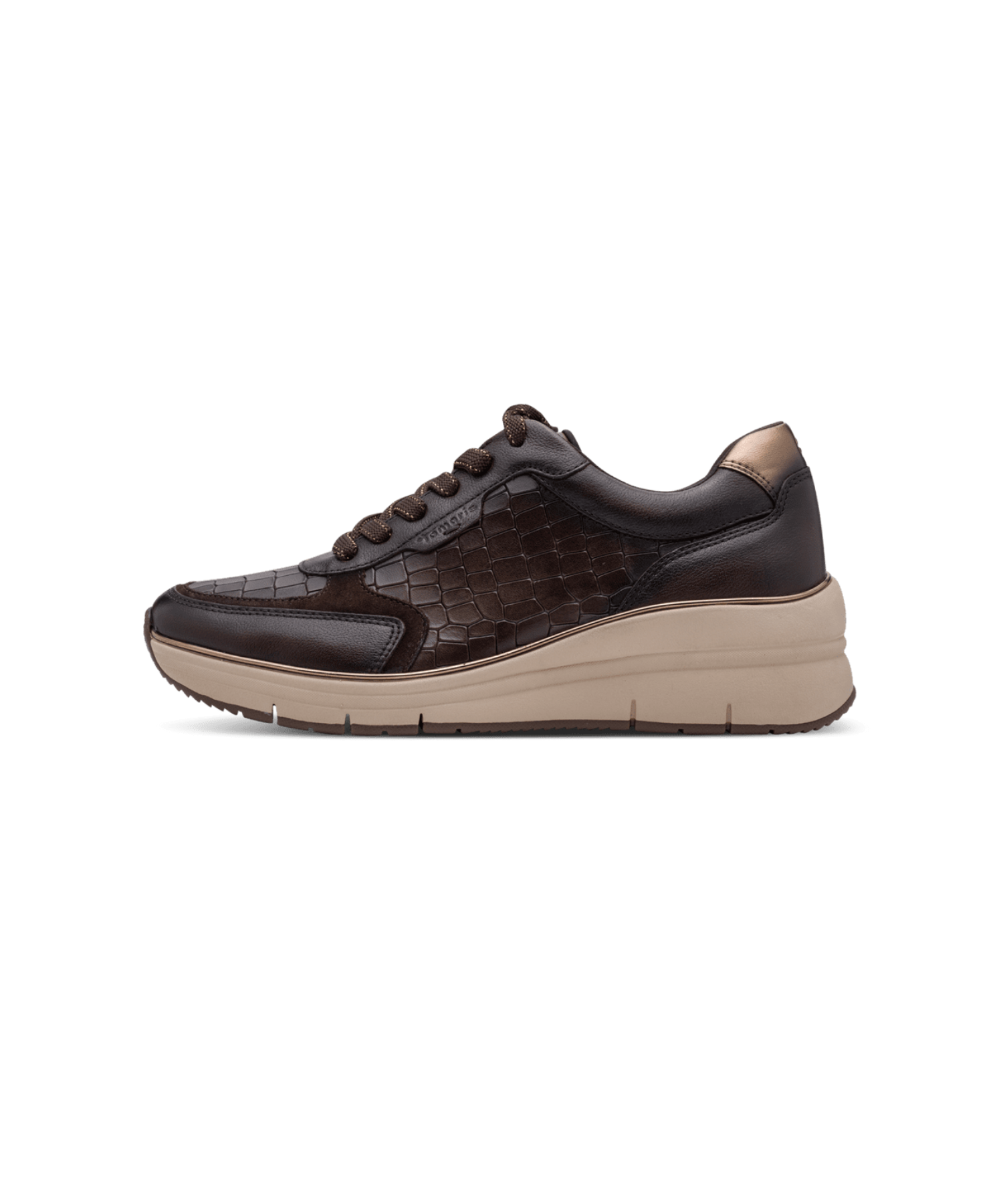 Tamaris - Dame sneakers brun croco