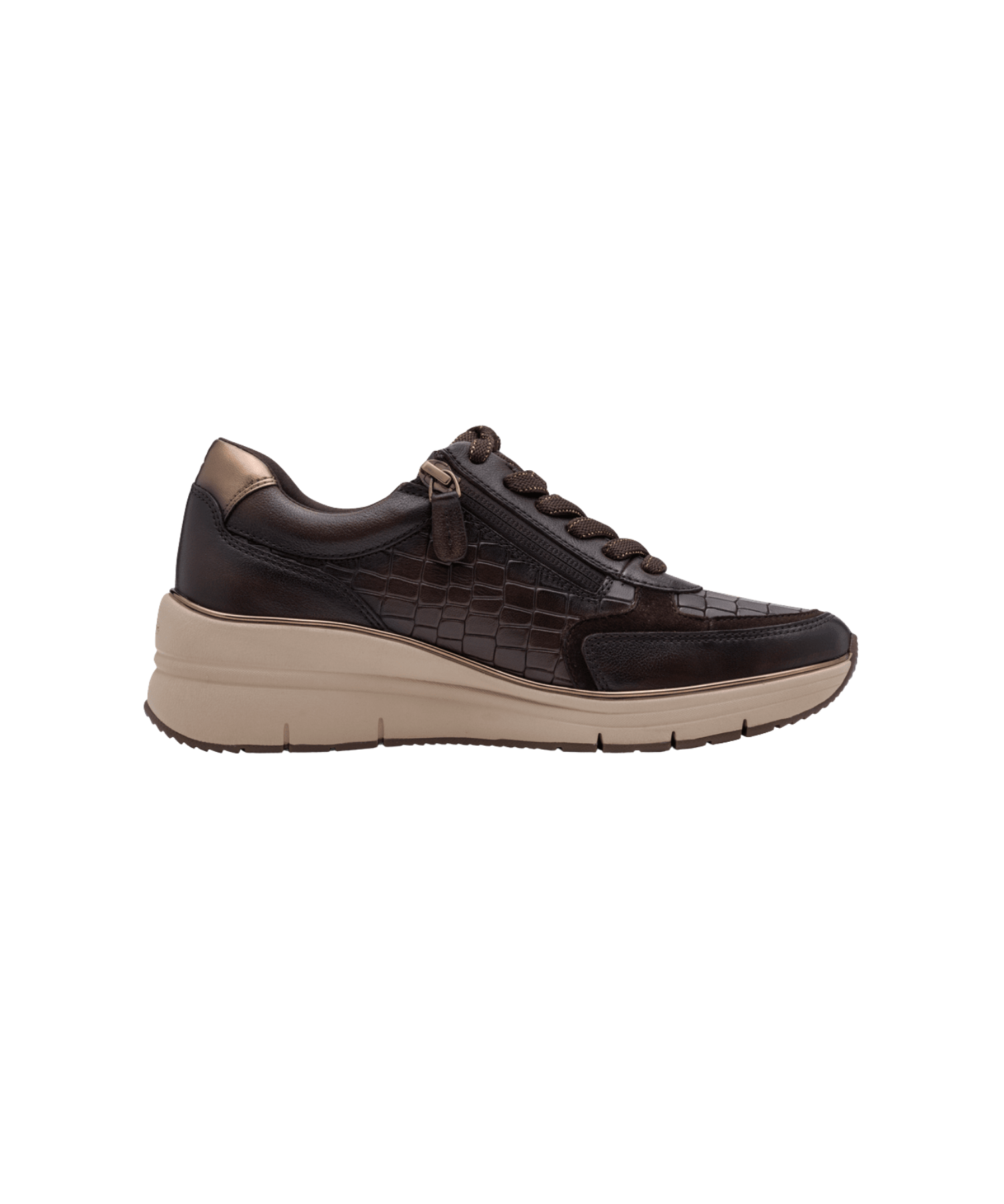 Tamaris - Dame sneakers brun croco