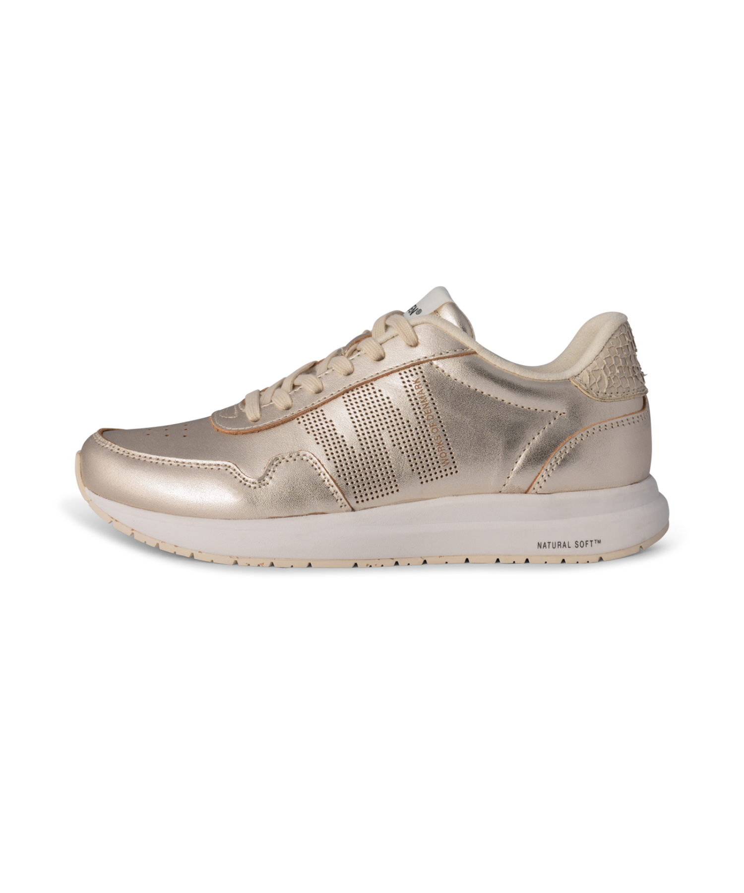 Woden - Nora Natural Soft Metallic Gold damesneakers