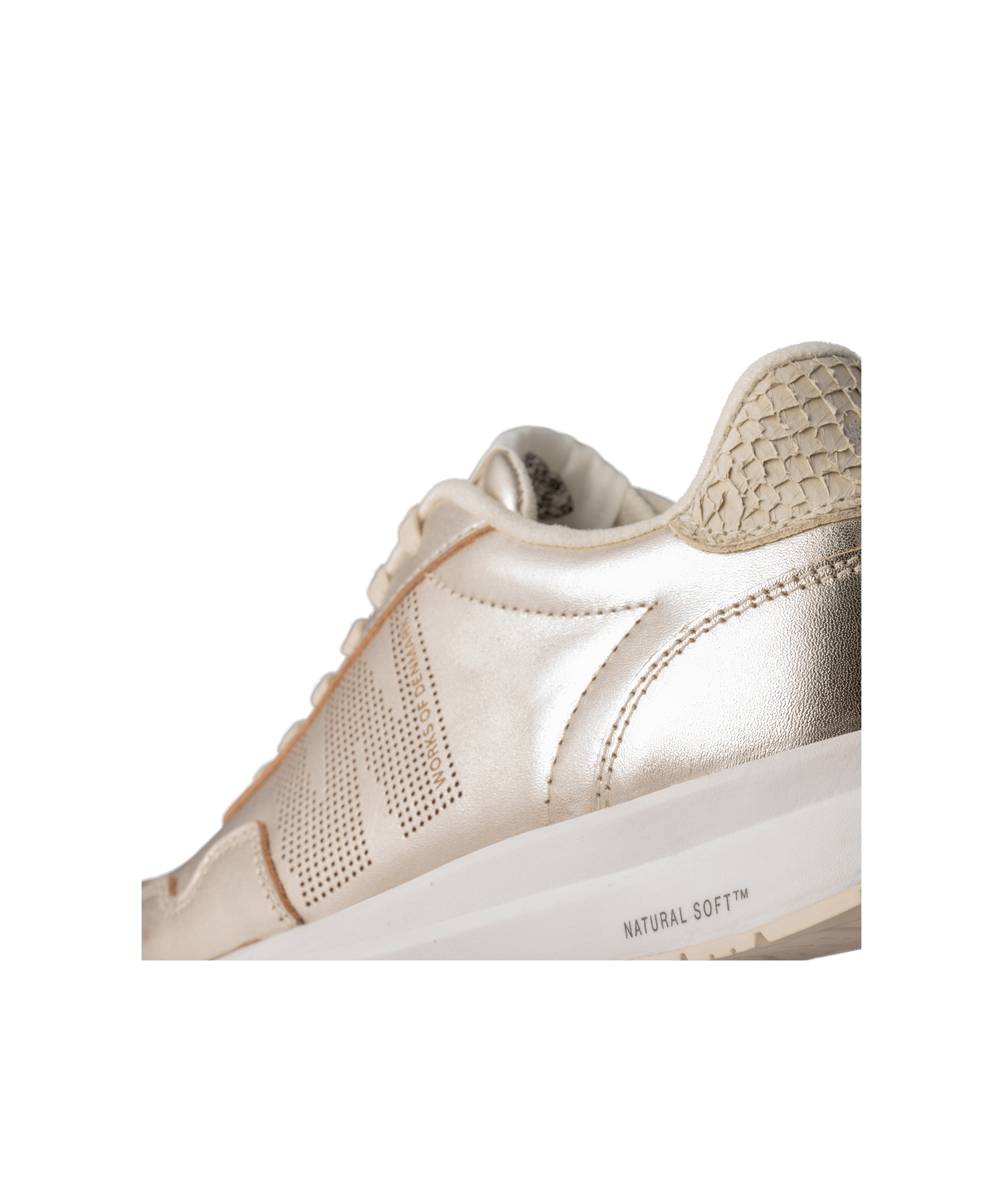 Woden - Nora Natural Soft Metallic Gold damesneakers