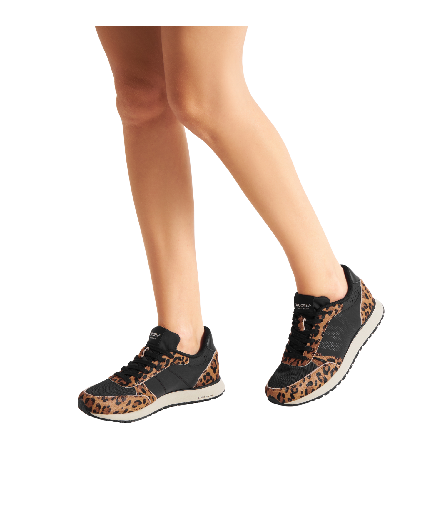 Woden - Ronja Leopard/sort sneakers
