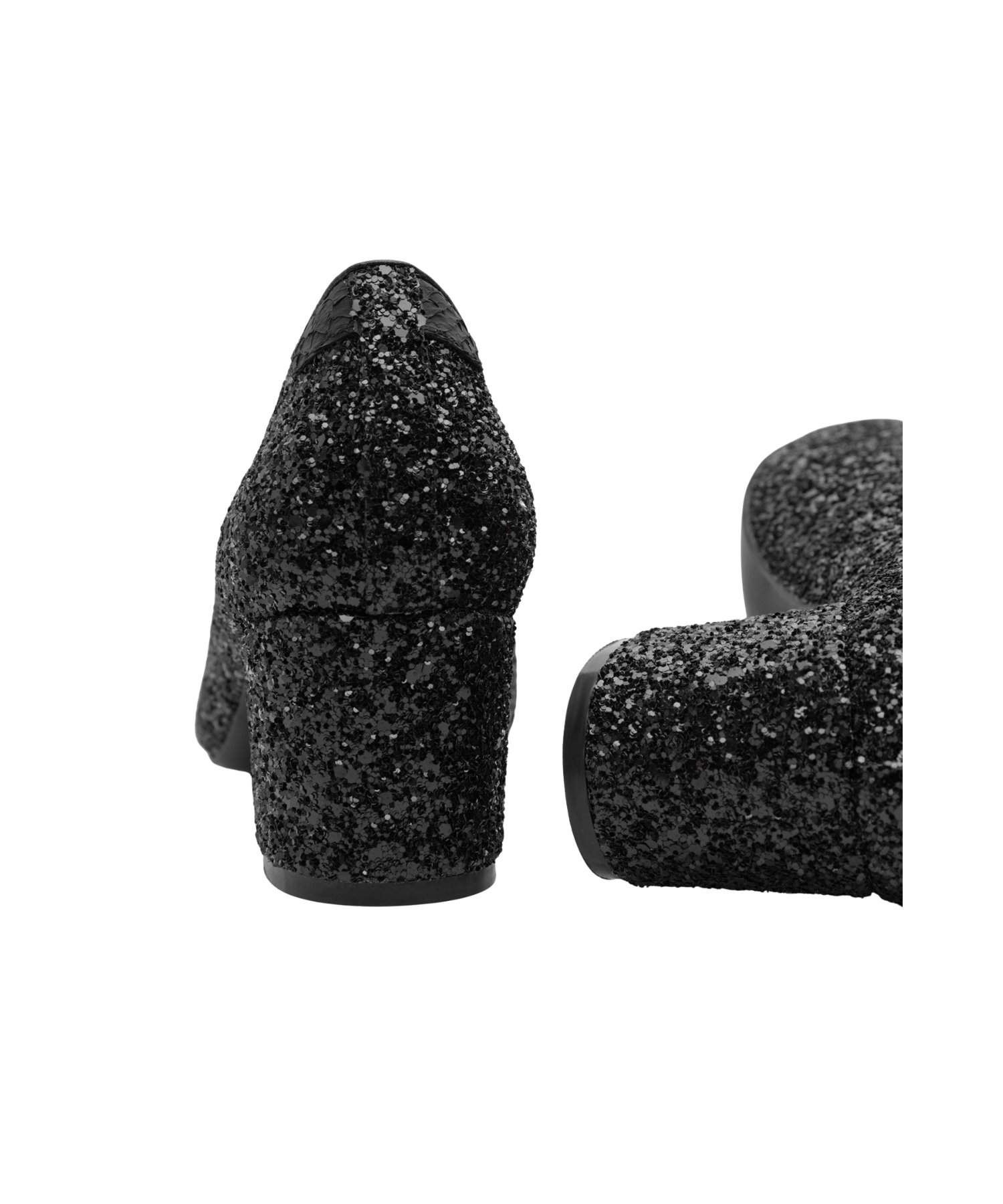 Woden - Black glitter damepumps