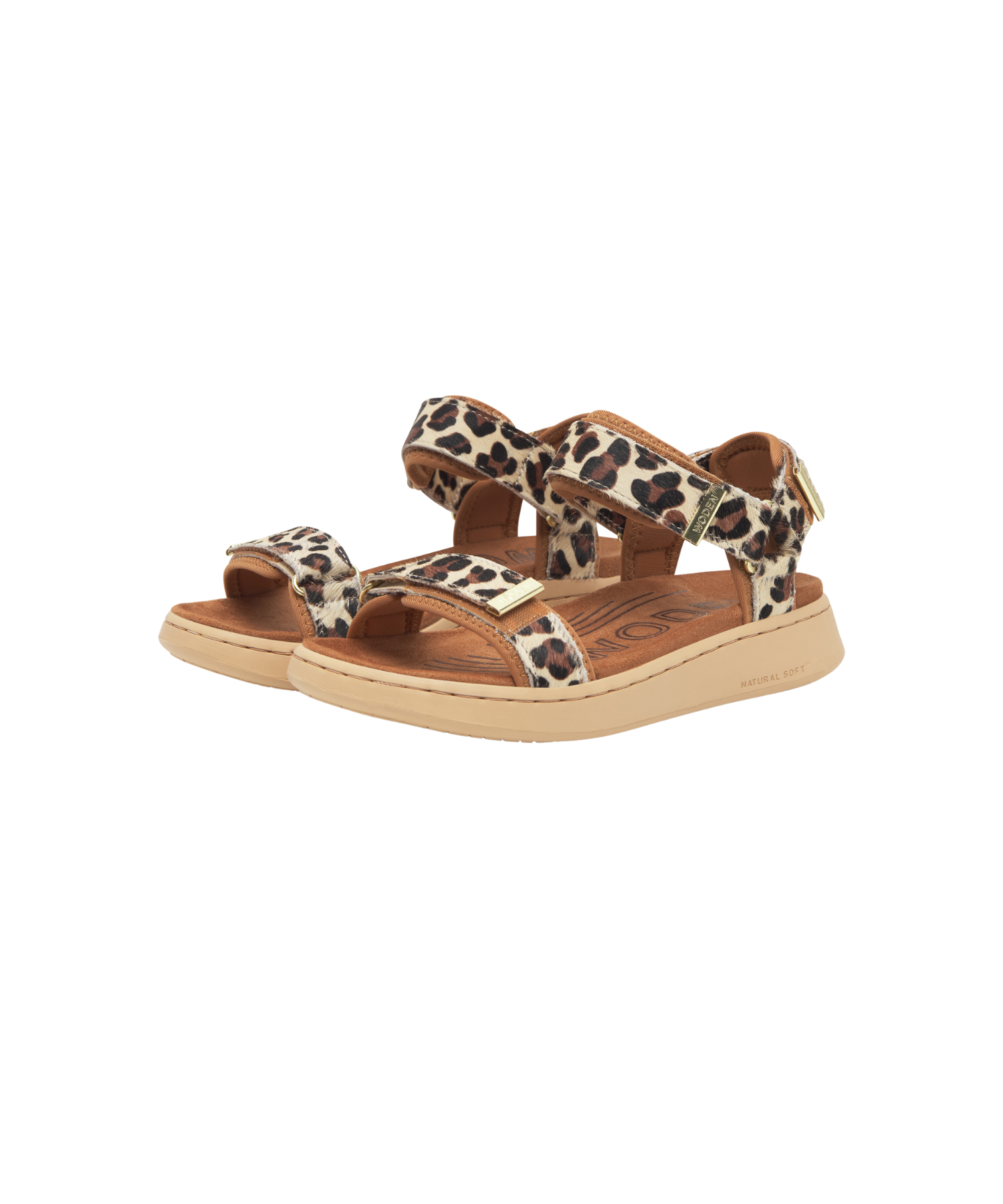 Woden - Leopard dame sandal