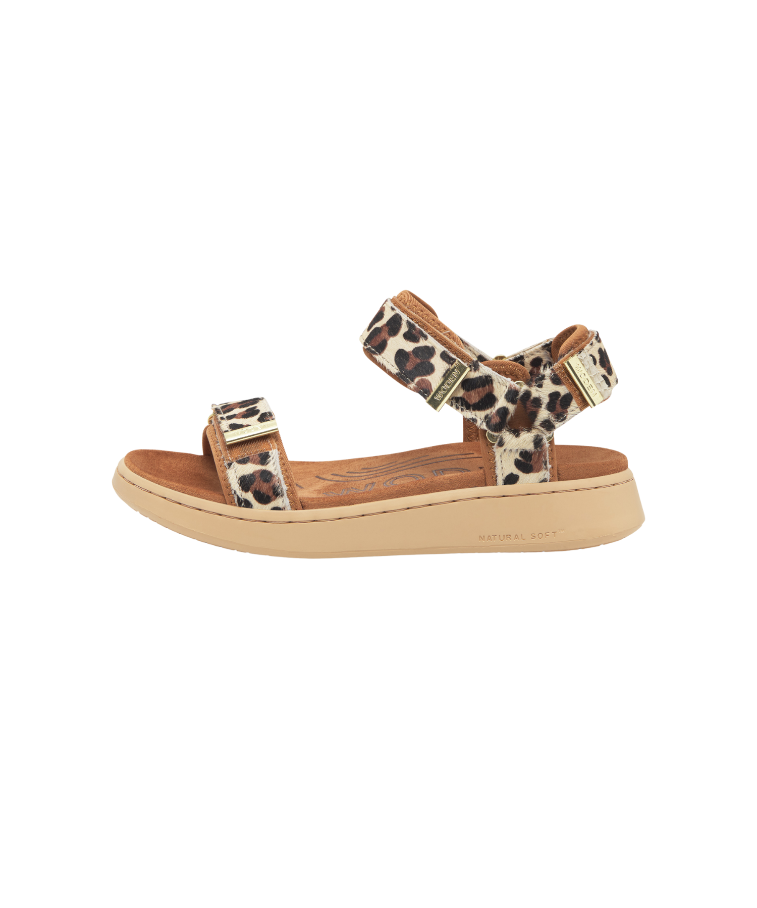 Woden - Leopard dame sandal