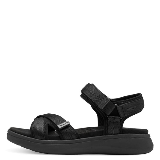Tamaris - Sort sandal med velcro