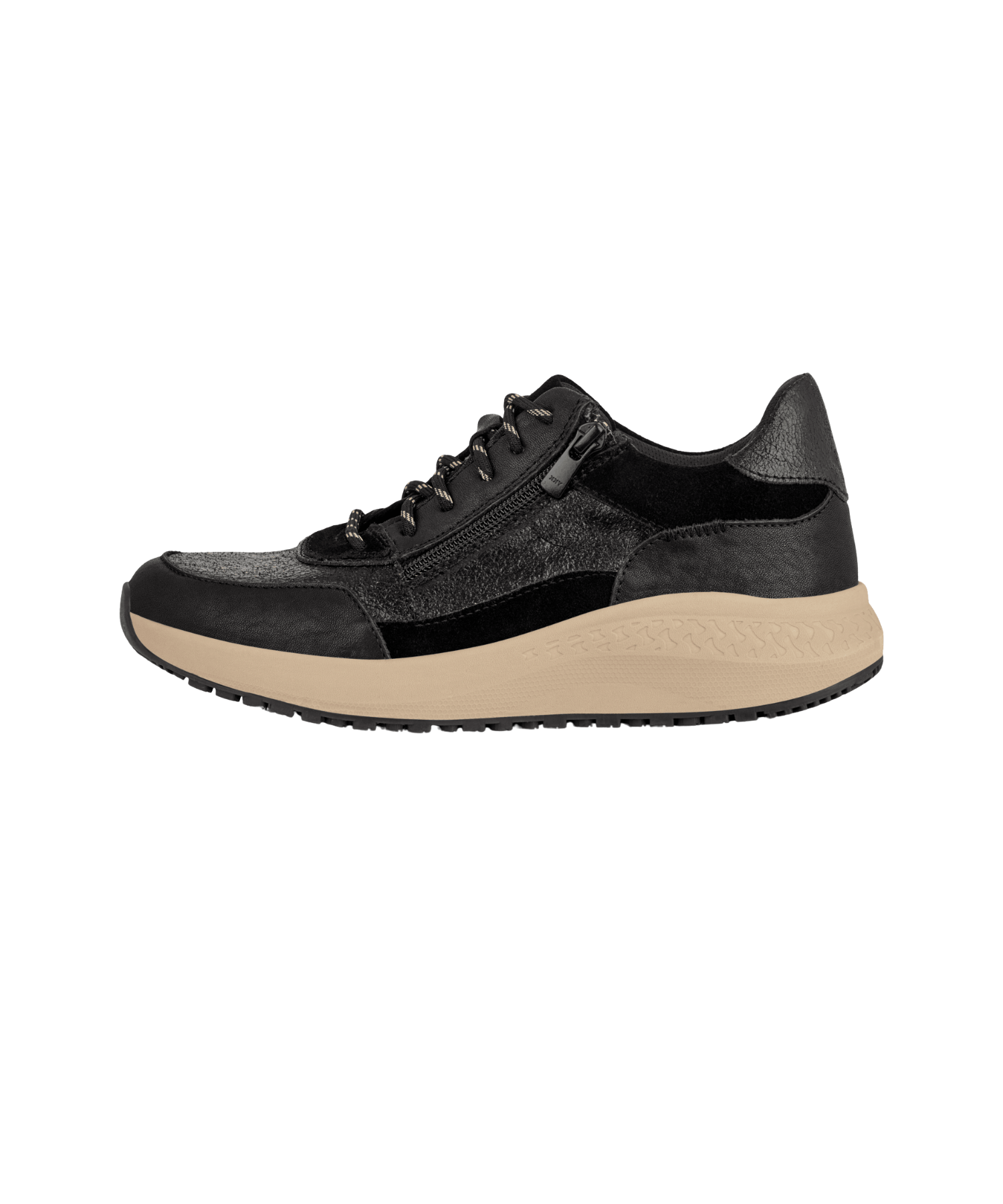 Grren Comfort - Sort damesneakers med ekstra vidde