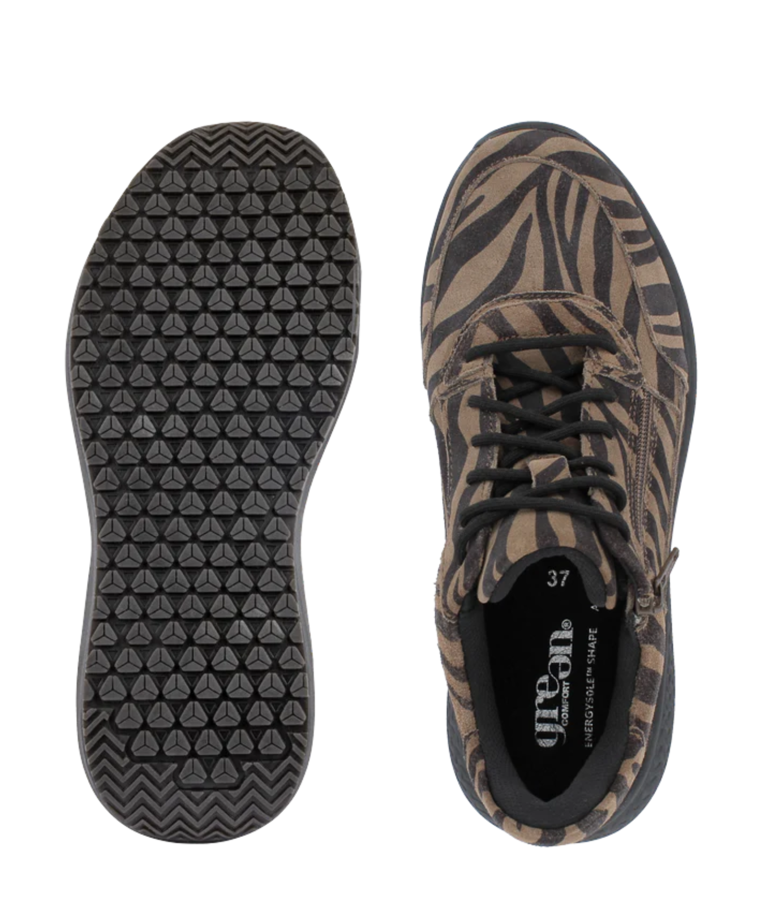 Green comfort - Dame sneakers i zebra print.