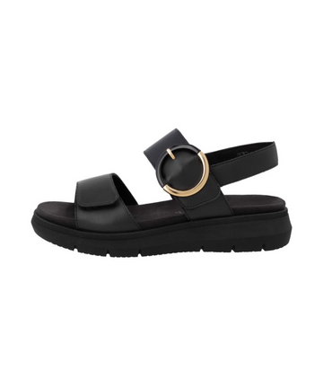 Remonte - Sort sandal med velcro rem