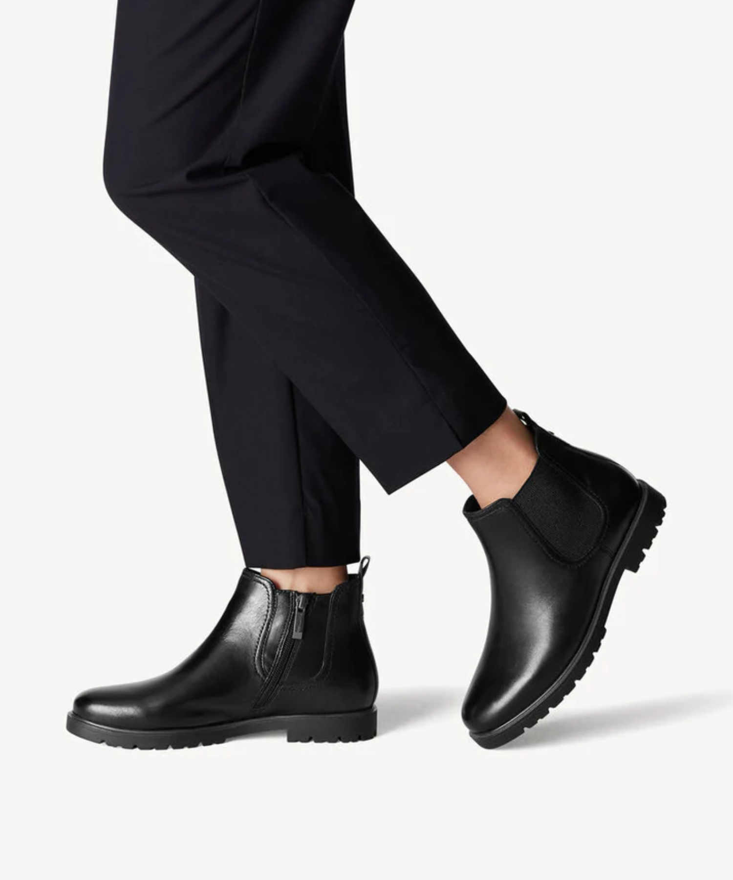 Tamaris - Sort overgangsstøvle til dame