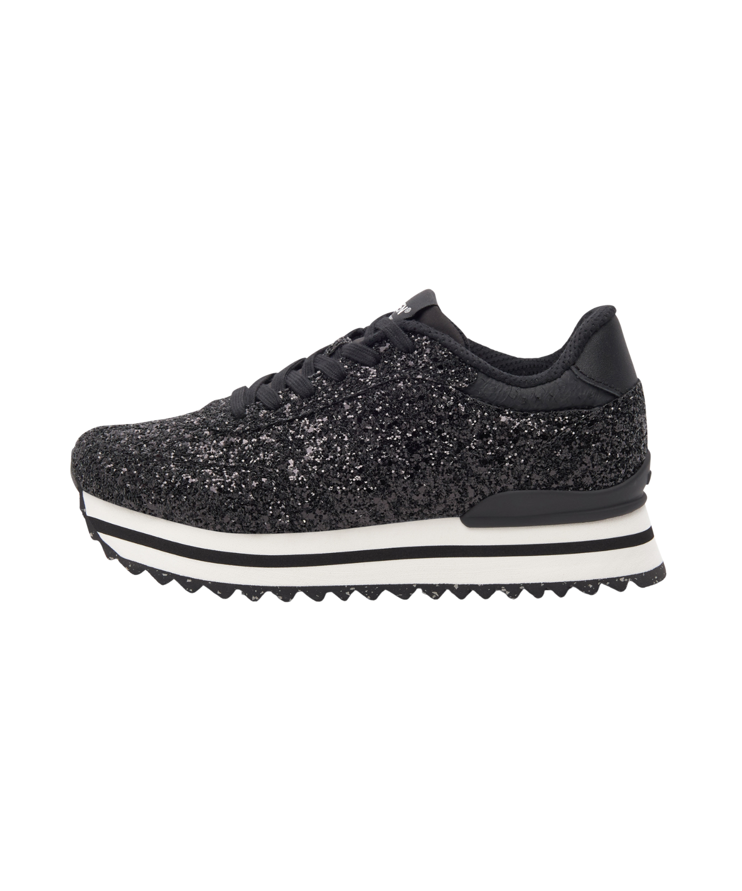 Woden - Sort glimmer sneakers dame