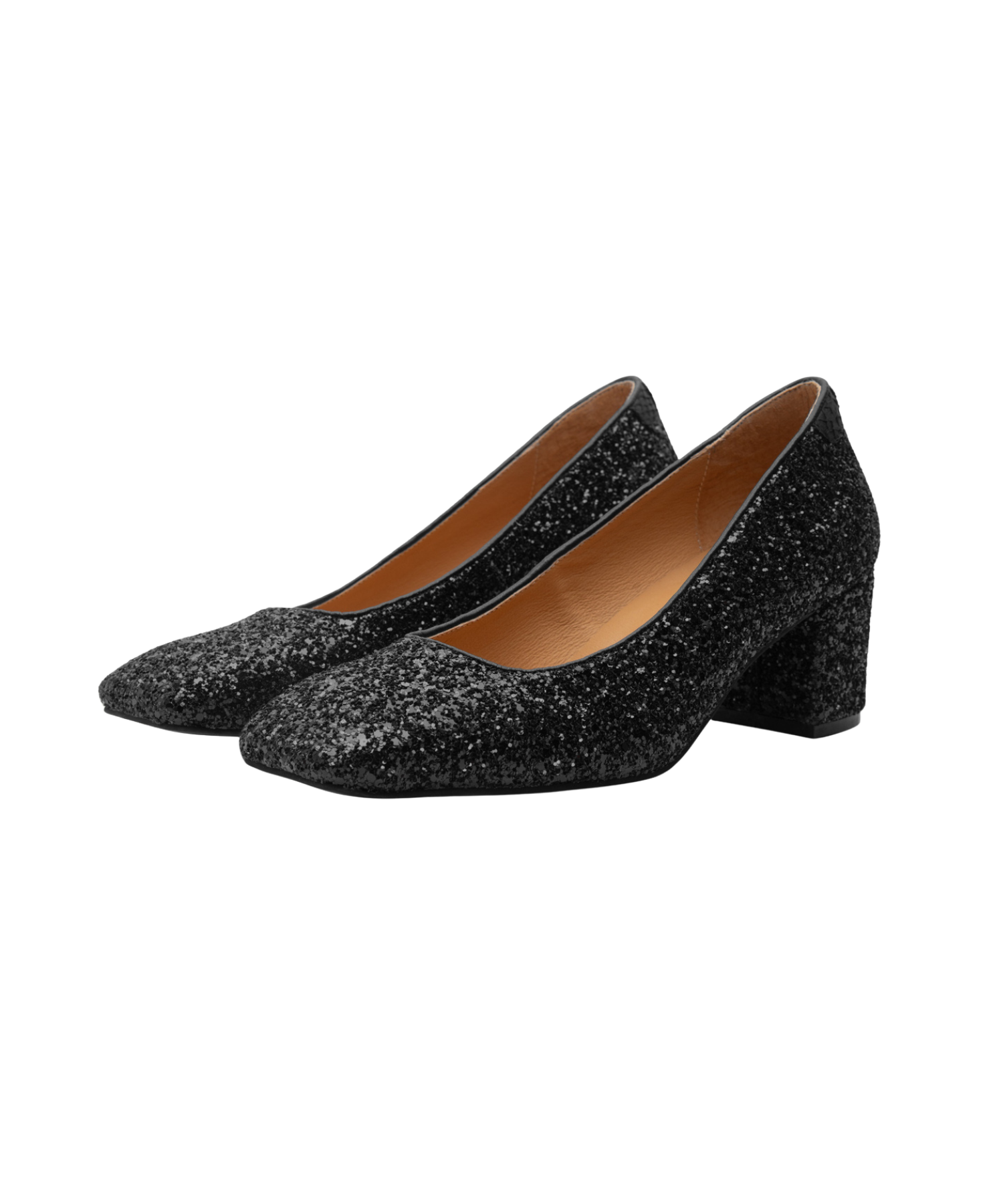 Woden - Black glitter damepumps