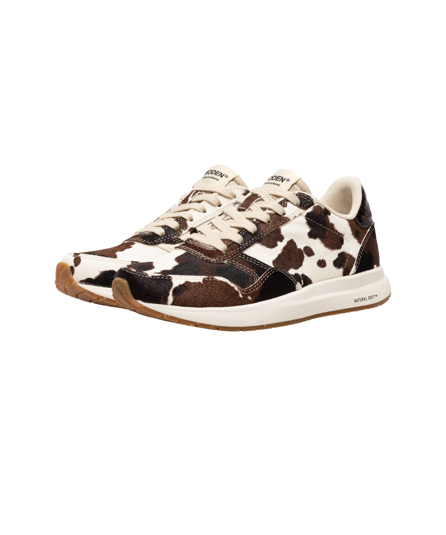 Woden - Dame sneakers i cow print