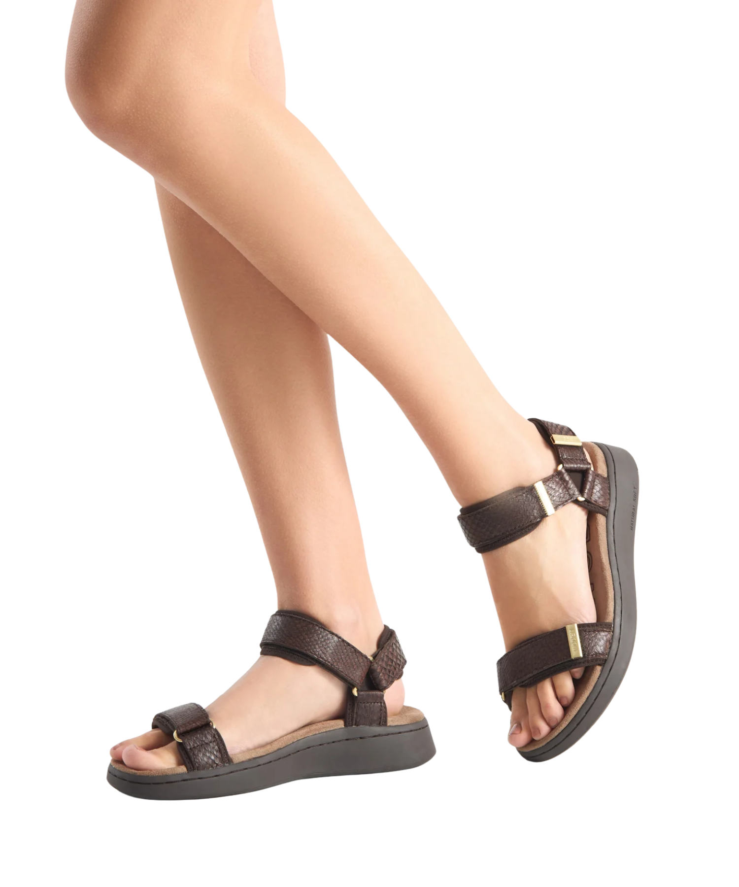 Woden - Brun dame sandal