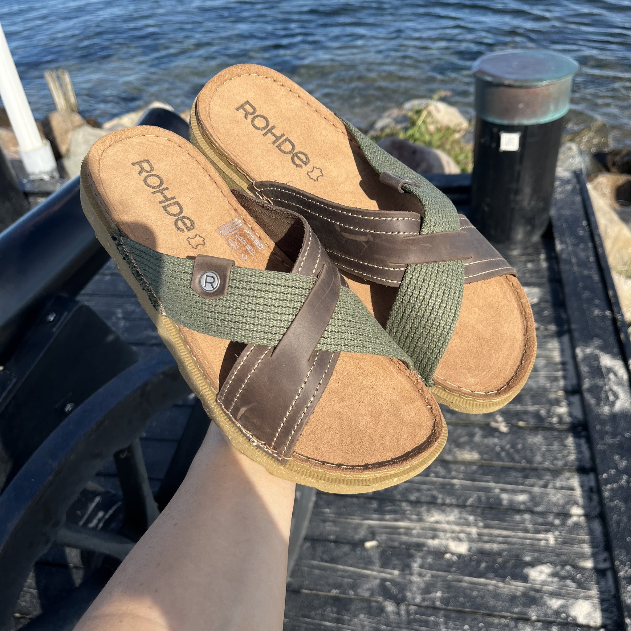 Rohde - Herre olivengrøn sandal / indesko