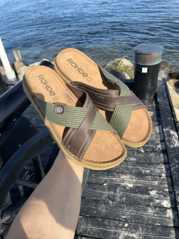 Rohde - Herre olivengrøn sandal / indesko