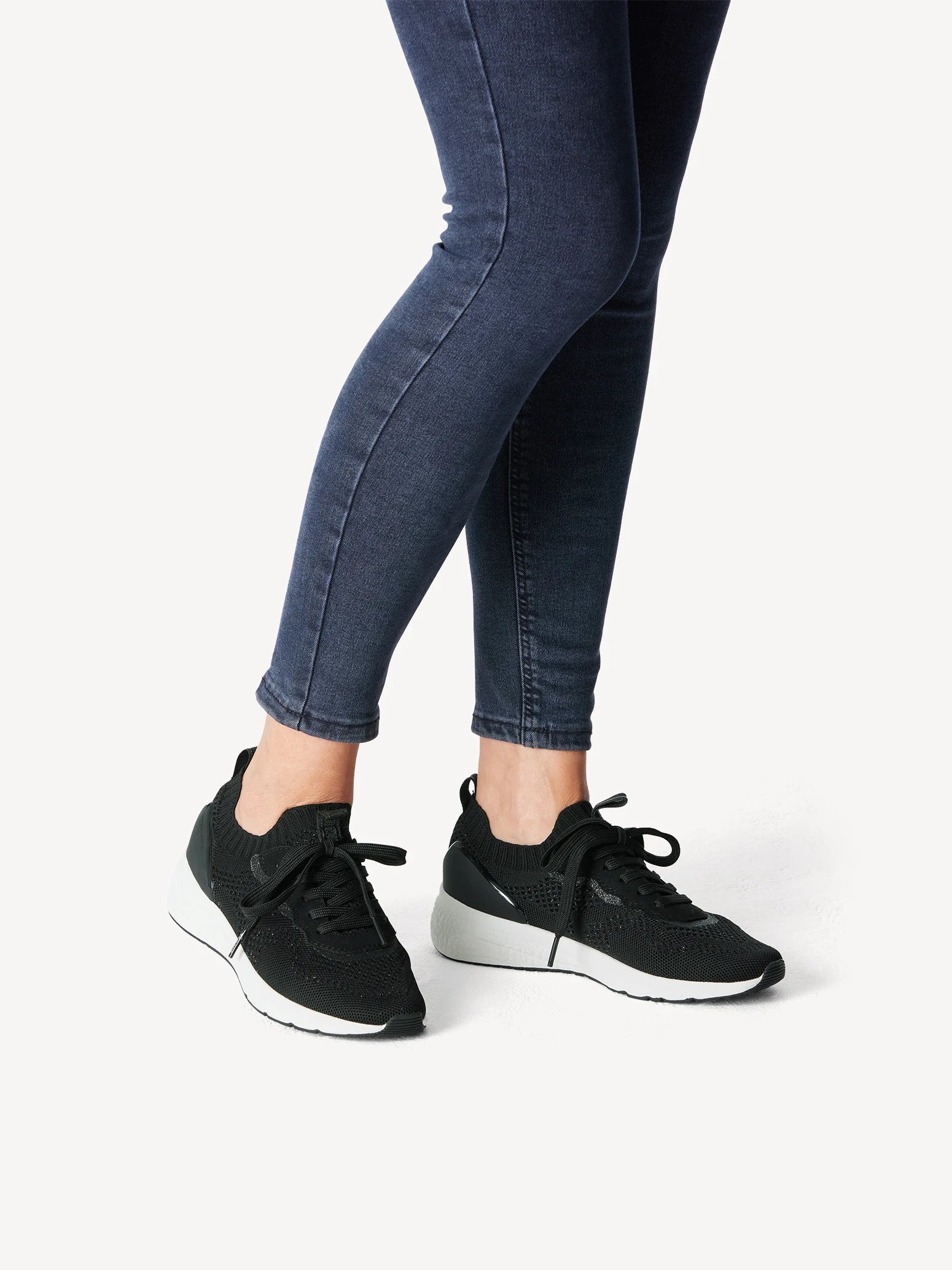 Tamaris - Sort tekstil sneakers